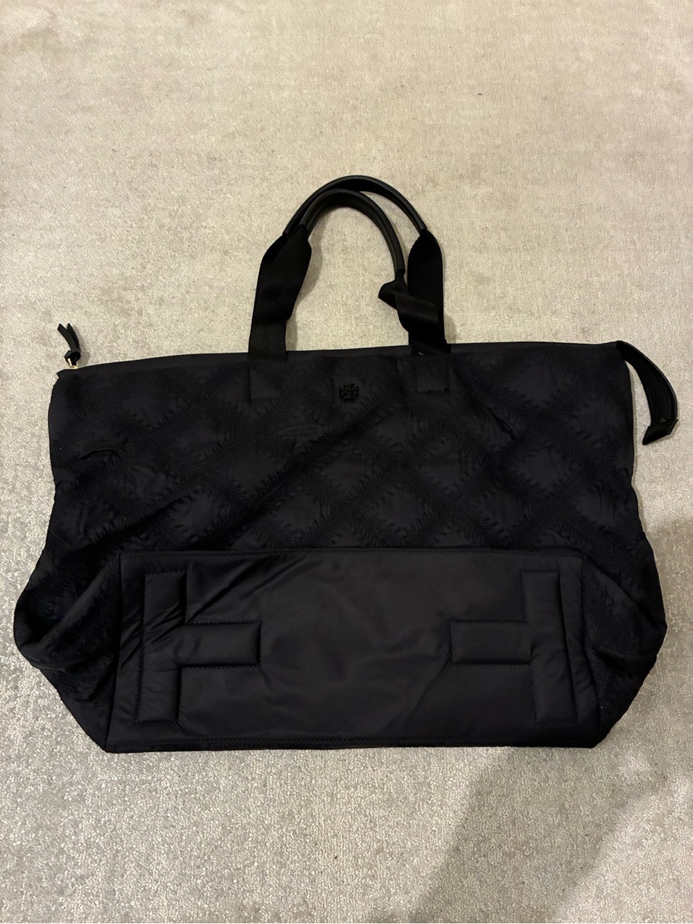 Tory Burch Black Quilted Tote Bag